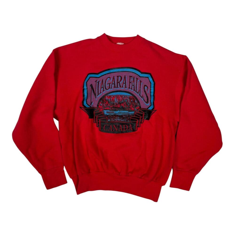 Vintage Niagara Falls Canada Sweatshirt Mens Large Red Crewneck Pullover 90s